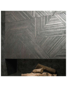 Azulejo Porcelanico 60X120 Platera Millstone Black Dec Porcelanico Suelo Exterior Porcelanico Metaldecorativonegro