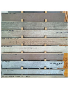 Azulejo Porcelanico 8X60 Molino Rod Romado Bari Marron Porcelanico Suelo Exterior Porcelanico Maderabaldosabeige