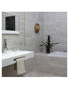 Azulejo Revestimiento 29X100 Keraben Neutral Grey Revestimiento Pared Interior Azulejospiedragris