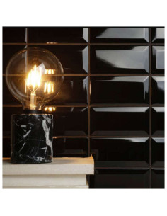 Azulejo Revestimiento 10X10 Leon Biselado Negro Revestimiento Pared Interior Azulejoscolornegro