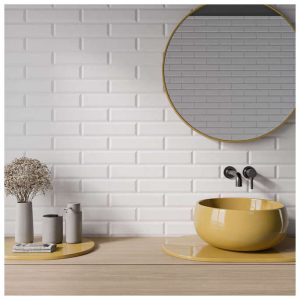 Porcelanico 9,9X60 MAT 1AC Madera Blanco