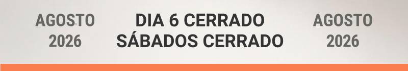 Horario Agosto 2026