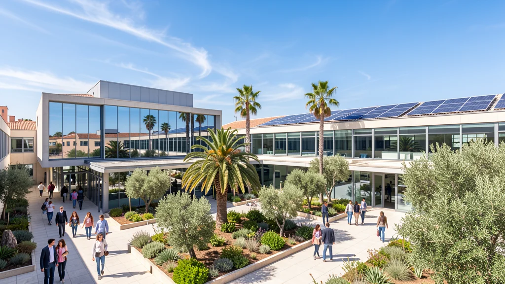 Campus de la Universitat Jaume I de Castellón con edificios modernos y laboratorios de investigación cerámica
